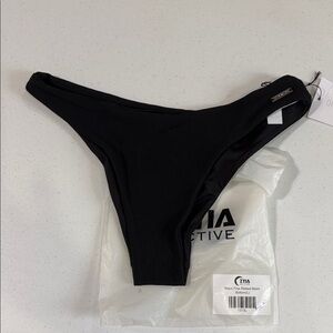 ZYIA Black Fine Ribbed Bikini Bottom 1373L